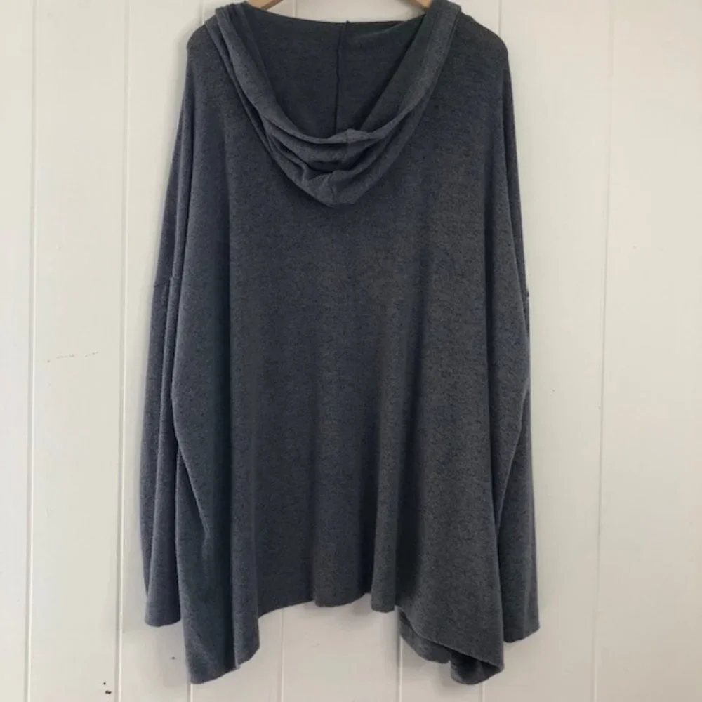 Young Fabulous and Broke Gray Open Cardigan with Hoodie - Picture 2 of 9